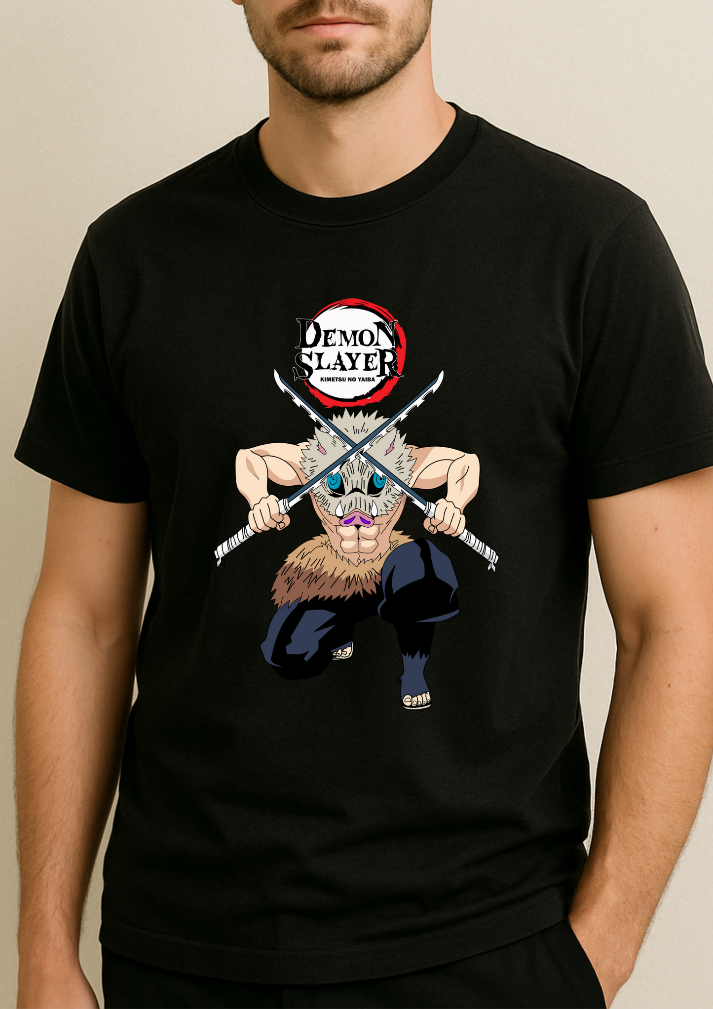 Demon Slayer Printed T-Shirt – Classic Fit, Fierce Spirit